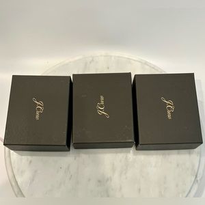 3 New J Crew Small Jewelry Box AND 3 J Crew New dust bags - 6 pieces total